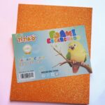 Paquete de 10 Piezas de Foami Escarchado Color Naranja Tamaño Carta Titiko