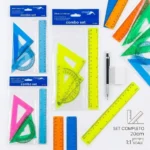 Juego de Geometría Completo 20 cm – Estuche Escolar de 4 Piezas