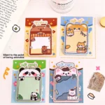 Notas Adhesivas Kawaii Diseño Cute Cat, Panda y Capibara