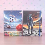 Carpeta de Argollas Aesthetic – Temática Astronauta o Fútbol (Incluye Stickers y Hojas para Documentos) 24 x 30 cm